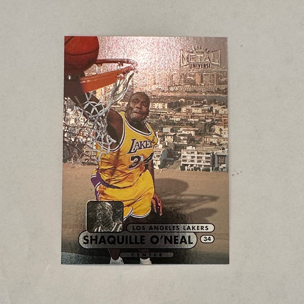 Shaquille O'Neal Los Angeles Lakers Trading Card Metal mint condition